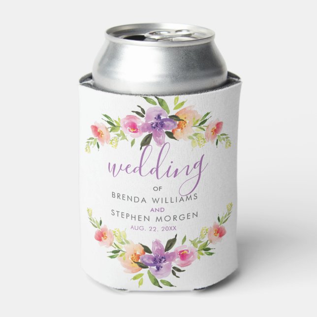 Moderne Typografie Aquarelle Blume Dosenkühler (Kanne Vorderseite)
