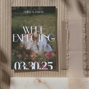 Moderne Typografie Ästhetisches Foto Schwangerscha Ankündigung