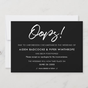 Moderne Typografie Aufgeschobene Hochzeitsanzeige Einladung