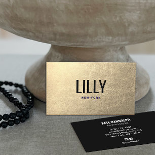 Moderne Typografie aus Gold und Schwarz Visitenkarte
