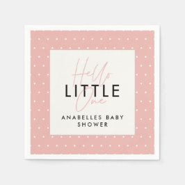 Moderne Typografie Babydusche Hallo Kleine Serviette