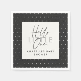 Moderne Typografie Babydusche Hallo Kleine Serviette
