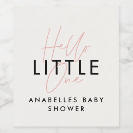 Moderne Typografie Babydusche Hallo Kleine Weinetikett