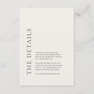 Moderne Typografie Beige Elegante Hochzeit Begleitkarte