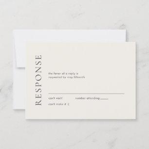 Moderne Typografie Beige Elegante Hochzeit RSVP Karte