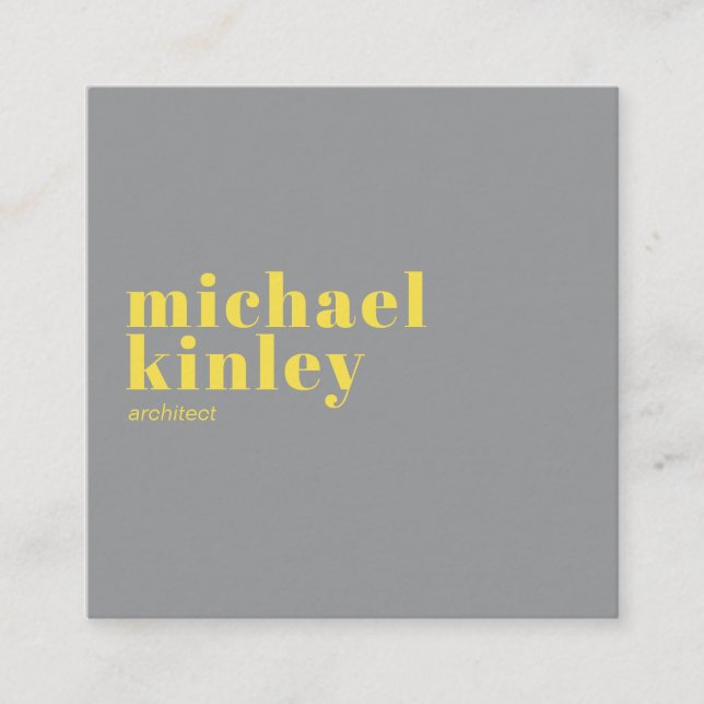 Moderne Typografie berufliche Vernetzung Quadratische Visitenkarte (Vorderseite)