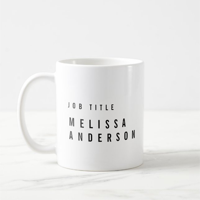 Moderne Typografie-berufliches Schwarzweiss Tasse (Links)