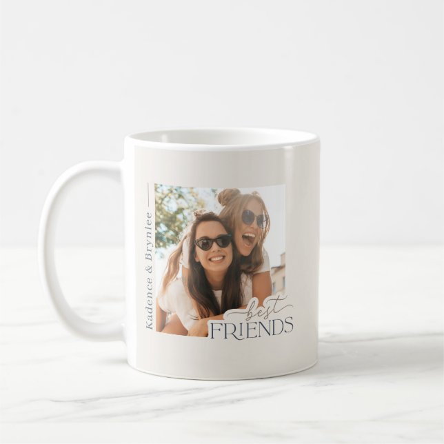 Moderne Typografie-Beste-Freunde-Foto Kaffeetasse (Links)