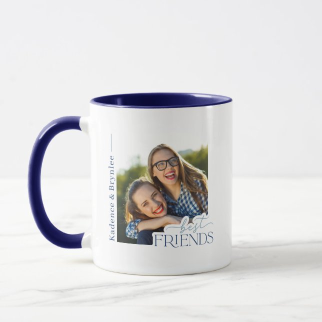Moderne Typografie-Beste-Freunde-Foto Tasse (Links)