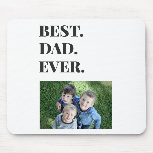 Moderne Typografie Bester Vater je Kind Foto Mousepad (Vorne)