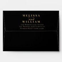 Moderne Typografie Black Gold Wedding Return