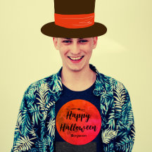 Moderne Typografie Black Orange Moon Halloween Men