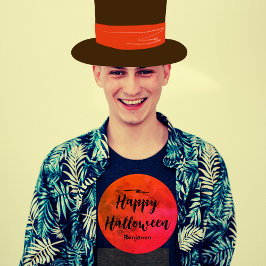 Moderne Typografie Black Orange Moon Halloween Men T-Shirt