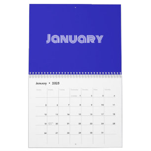 Moderne Typografie Blau Kalender