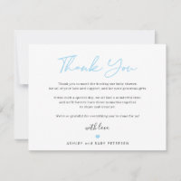 Moderne Typografie-Blue-Script-Boy-Babydusche