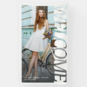 Moderne Typografie Brautparty Willkommensfoto  Banner