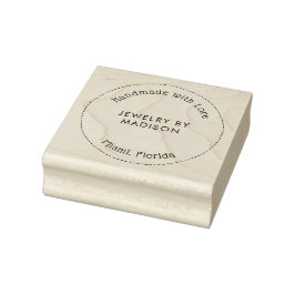 Moderne Typografie Circle Handmade Business Name Gummistempel