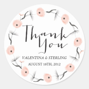 Moderne Typografie Dandelion Wedding Custom Gevor Runder Aufkleber
