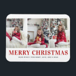 Moderne Typografie Drei Fotosammlungen Weihnachten Magnet<br><div class="desc">Frohe Weihnachten | Bringen Sie eine Touch Feiertagsmagnet auf Ihre Zuhause mit unserem individualisierbaren Foto Christmas Magnet! Dieser Magnet ist perfekt für die Präsentation von gepflegten Erinnerungen geeignet und ermöglicht es Ihnen, dieses Foto mit Ihrem Lieblingsfest zu personalisieren. Ein ideales Geschenk für Familie und Freunde - kreieren Sie unvergessliche Seen...</div>