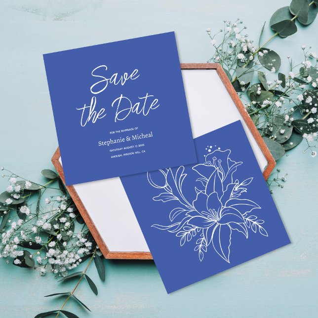 Moderne Typografie - Dusty Blue Save The Date (Von Creator hochgeladen)