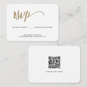 Moderne Typografie E-Mail UAWG Gold-Script QR-Code Begleitkarte
