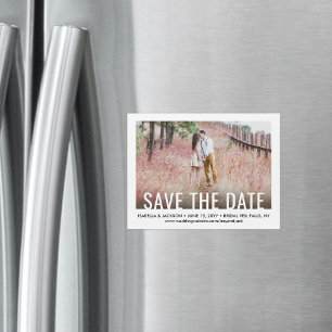 Moderne Typografie Ein Foto Hochzeit Save the Date Magneteinladung