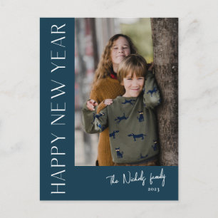Moderne Typografie Einfaches Foto Neujahr Feiertagspostkarte