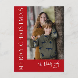 Moderne Typografie Einfaches Weihnachtsfest-Foto Feiertagspostkarte