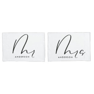 Moderne Typografie elegante Drehbuch mr mrr Gesche Kissenbezug