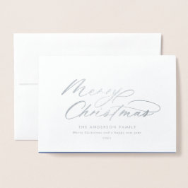 Moderne Typografie elegante Drehbuch Weihnachtsfoi Folienkarte