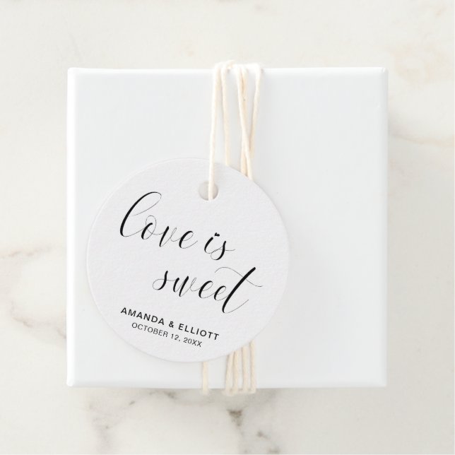 Moderne Typografie Elegante Hochzeit Geschenkanhänger (Beispiel)