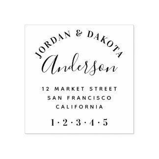 Moderne Typografie & elegante Script-Rücksendeadre Gummistempel