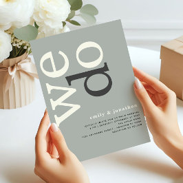 Moderne Typografie - Elfenbeinhochzeit Einladung