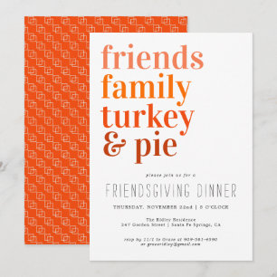 Moderne Typografie Erntedank Dinner Party Einladung
