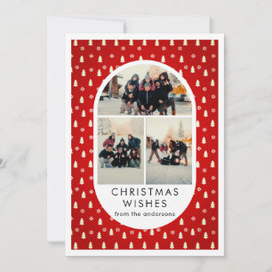 Moderne Typografie-Familienfoto-Weihnachtsarchitek Feiertagskarte