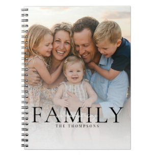 Moderne Typografie Familienname Erinnerungsfoto-Ge Notizblock