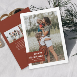 Moderne Typografie Farbfoto-Weihnachten Feiertagskarte