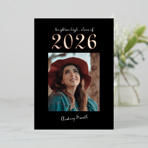Moderne Typografie Fett 2026 Foto-Abschluss Folieneinladung