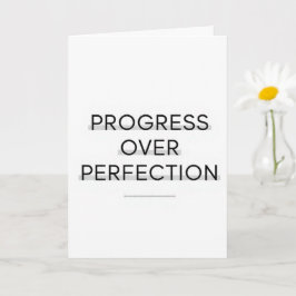 Moderne Typografie Fortschritt vor Perfektion Text Karte