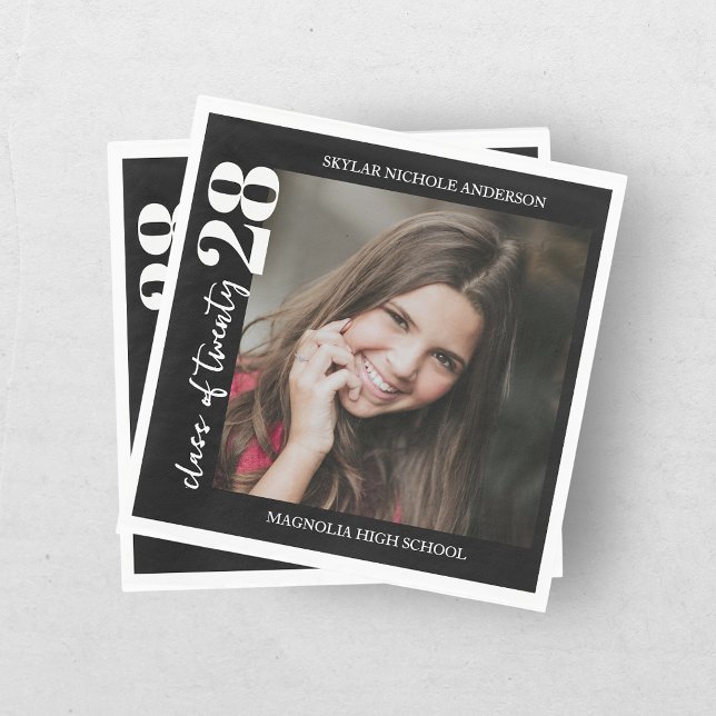 Moderne Typografie Foto Abschlussfeier Serviette (Von Creator hochgeladen)