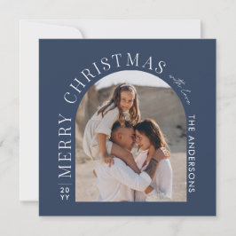 Moderne Typografie Foto Collage Blue Weihnachten