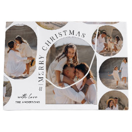 Moderne Typografie-Foto-Collage Weihnachten Große Geschenktüte