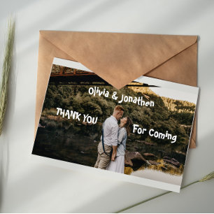 Moderne Typografie Foto Hochzeit Dankeskarten Begleitkarte