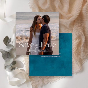 Moderne Typografie-Foto Hochzeit Einladung