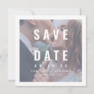 Moderne Typografie Foto Hochzeit speichern das Dat Save The Date