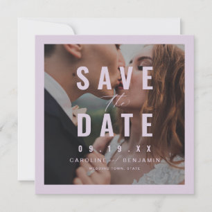 Moderne Typografie Foto Hochzeit speichern das Dat Save The Date