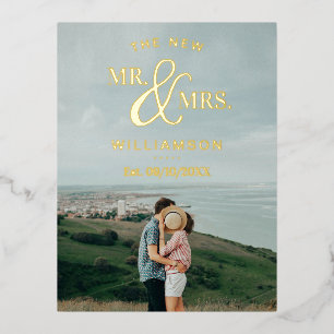 Moderne Typografie Foto Wedding Vielen Dank Folie Einladungspostkarte
