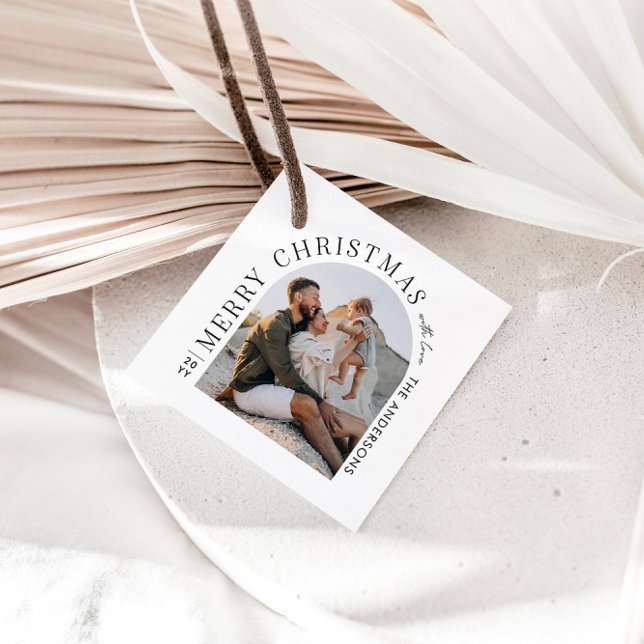 Moderne Typografie - Foto Weihnachten Geschenkanhänger (Von Creator hochgeladen)