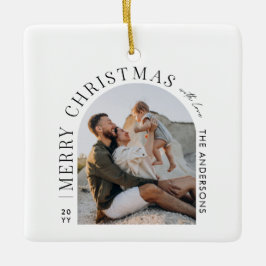 Moderne Typografie - Foto Weihnachten Keramikornament