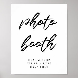 Moderne Typografie Fotobox Hochzeitsschild Poster